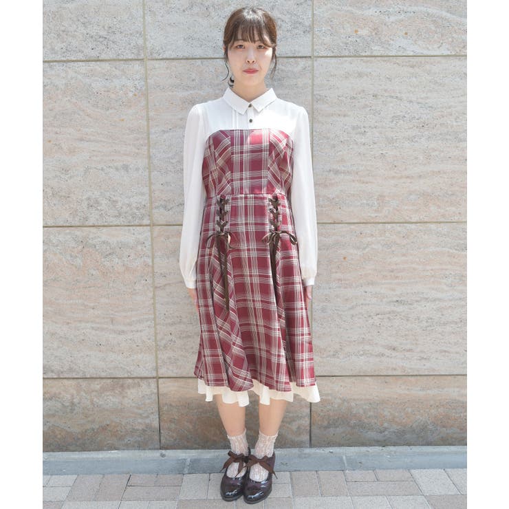 ビスチェ切替レースアップワンピース | axes femme | 詳細画像4 