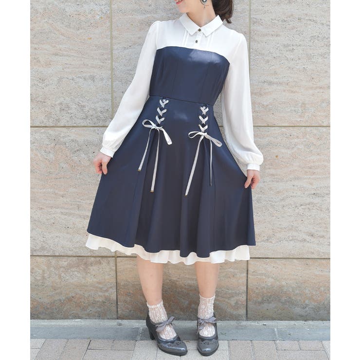 ビスチェ切替レースアップワンピース | axes femme | 詳細画像6 