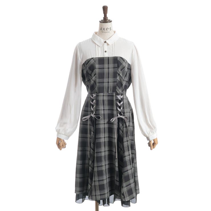 ビスチェ切替レースアップワンピース | axes femme | 詳細画像9 