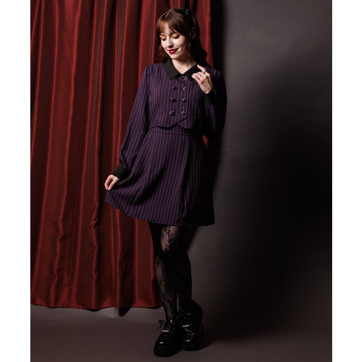 パープル | バイカラーサックワンピース | axes femme