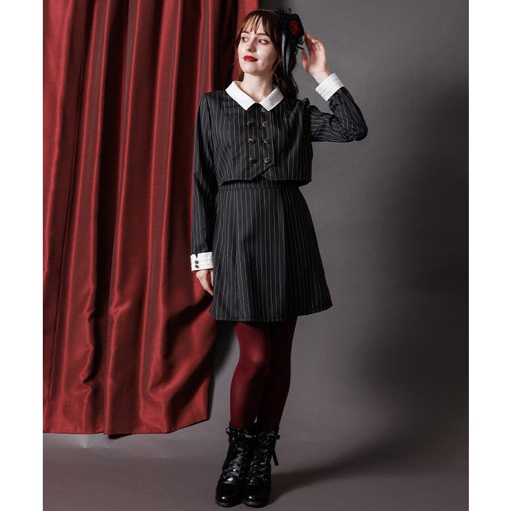 黒 | バイカラーサックワンピース | axes femme