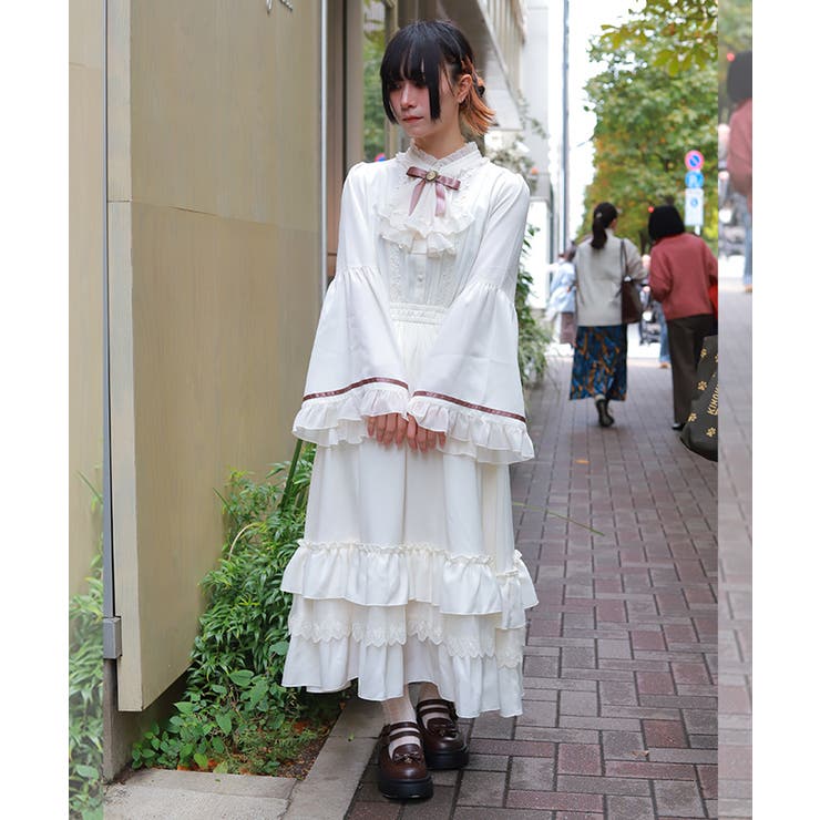 ジャボブローチ付ロングワンピース | axes femme | 詳細画像12 