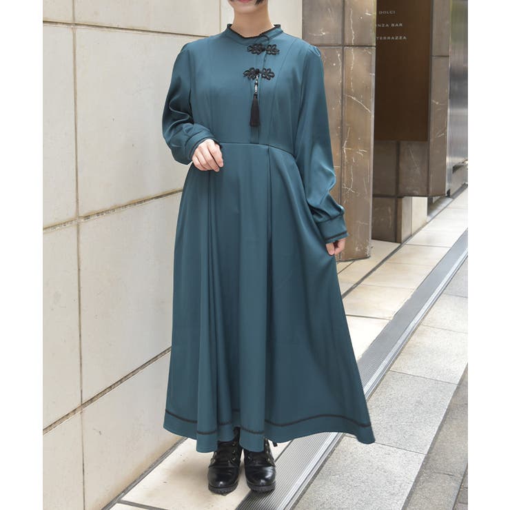 タッセル付チャイナワンピース | axes femme | 詳細画像1 