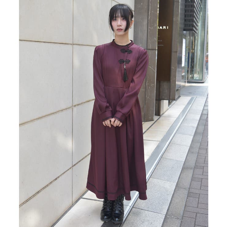 タッセル付チャイナワンピース | axes femme | 詳細画像11 