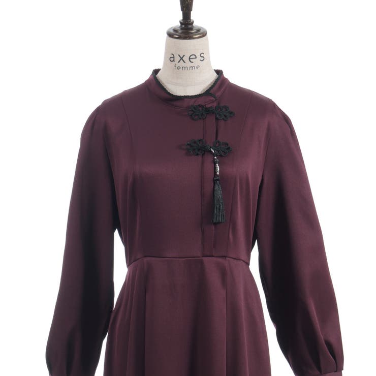 タッセル付チャイナワンピース | axes femme | 詳細画像15 