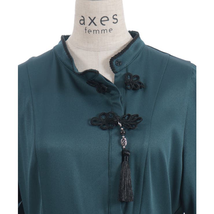 タッセル付チャイナワンピース | axes femme | 詳細画像21 