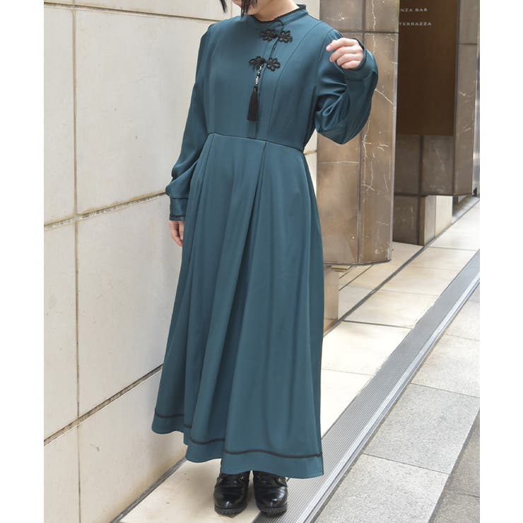 タッセル付チャイナワンピース | axes femme | 詳細画像4 