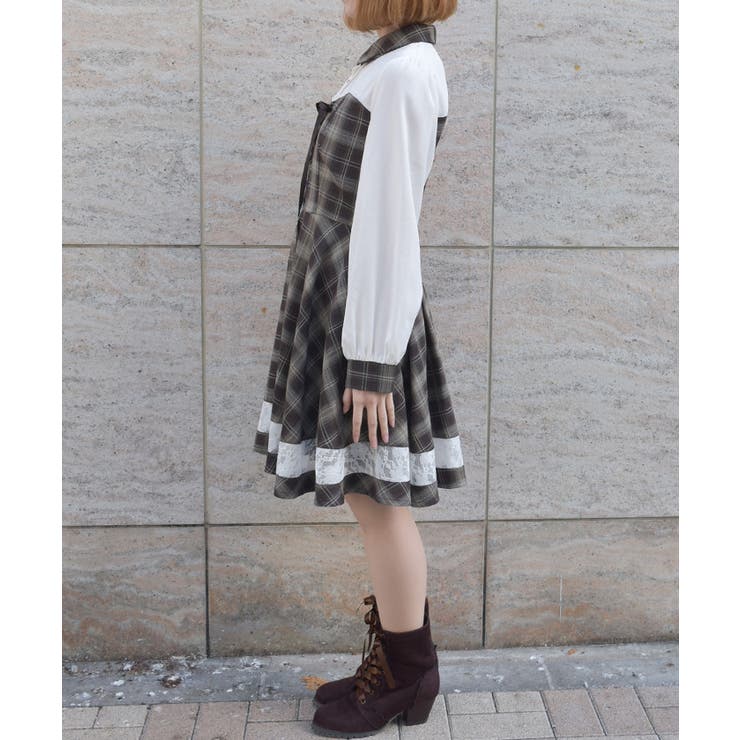 ビスチェ切替チェック柄ワンピース | axes femme | 詳細画像2 