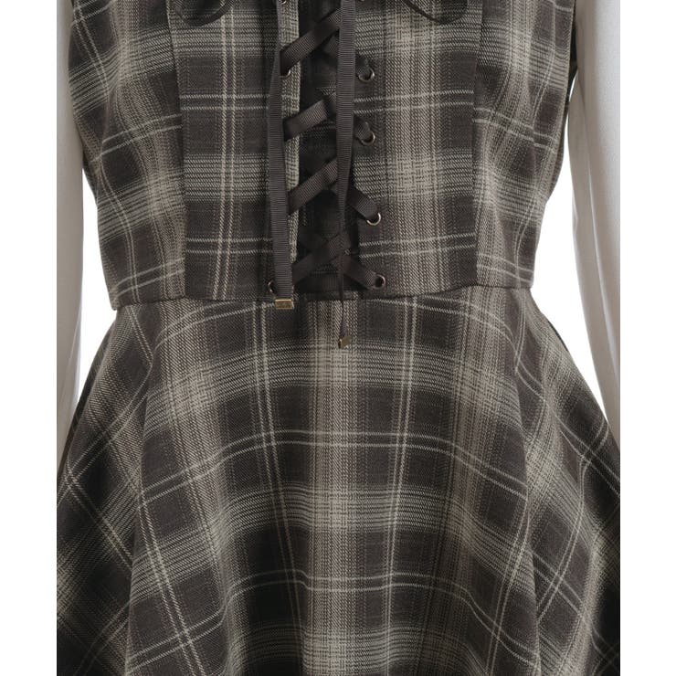 ビスチェ切替チェック柄ワンピース | axes femme | 詳細画像24 