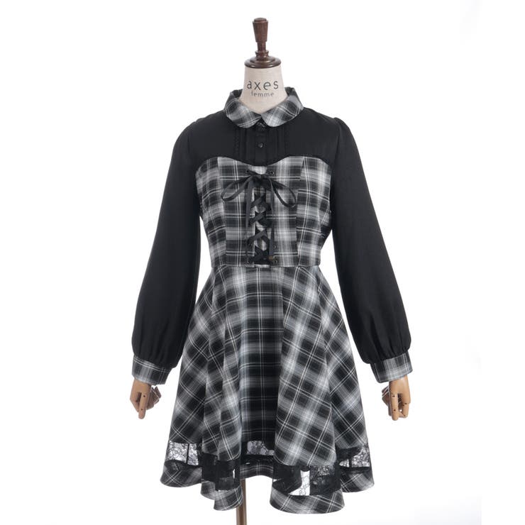 ビスチェ切替チェック柄ワンピース | axes femme | 詳細画像27 