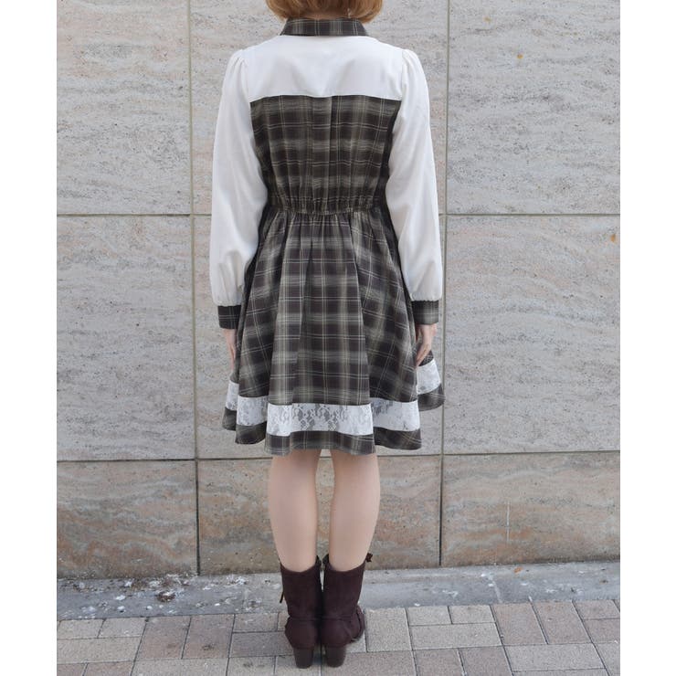 ビスチェ切替チェック柄ワンピース | axes femme | 詳細画像3 