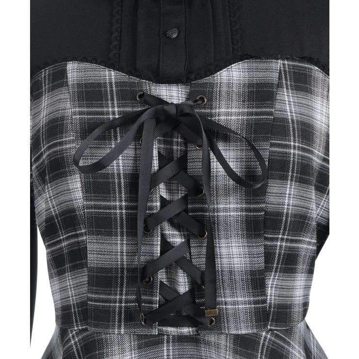 ビスチェ切替チェック柄ワンピース | axes femme | 詳細画像30 