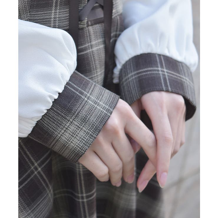 ビスチェ切替チェック柄ワンピース | axes femme | 詳細画像4 