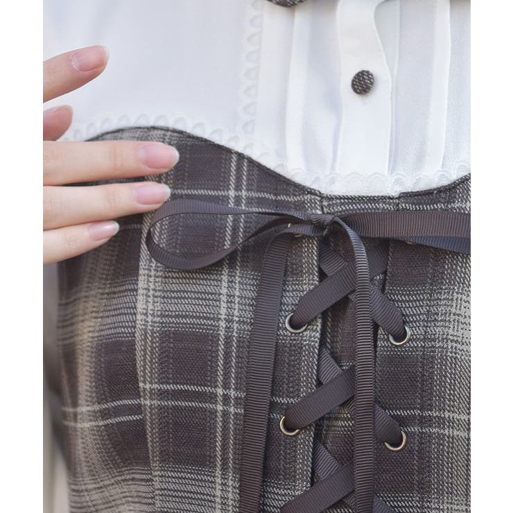 ビスチェ切替チェック柄ワンピース | axes femme | 詳細画像5 