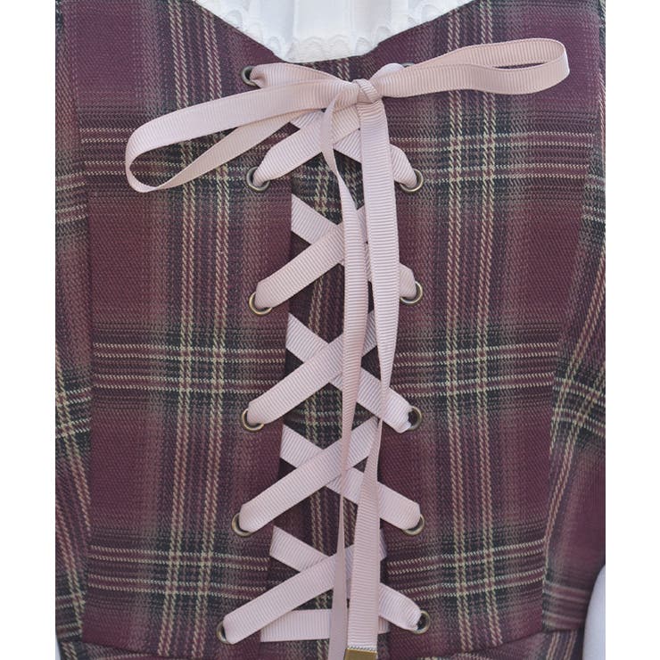 ビスチェ切替チェック柄ワンピース | axes femme | 詳細画像9 