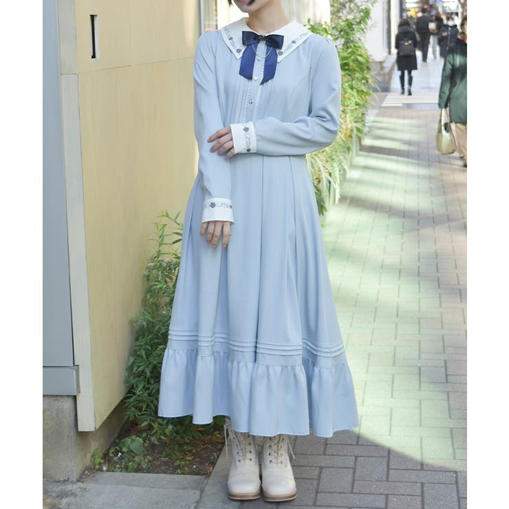 リボンセット刺繍ロングワンピース | axes femme | 詳細画像6 