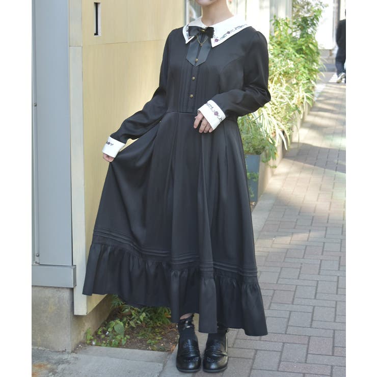 リボンセット刺繍ロングワンピース | axes femme | 詳細画像9 