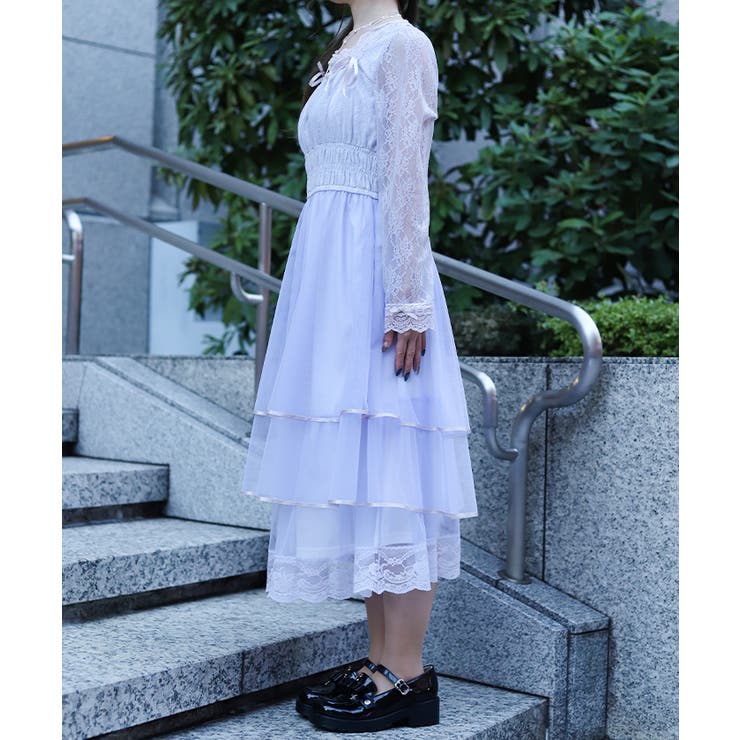 レースティアードチュールワンピース | axes femme | 詳細画像2 