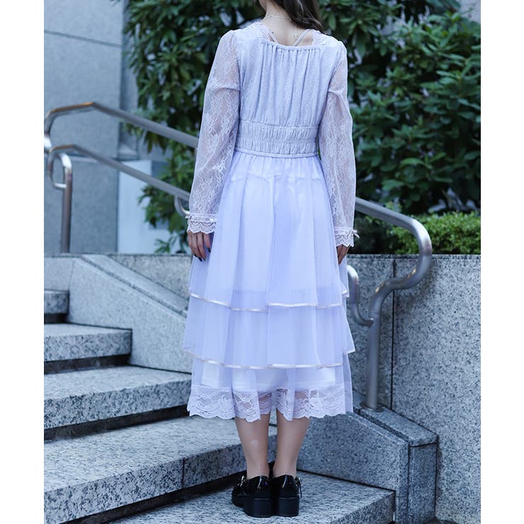 レースティアードチュールワンピース | axes femme | 詳細画像3 