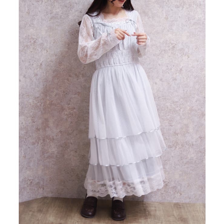 レースティアードチュールワンピース | axes femme | 詳細画像8 