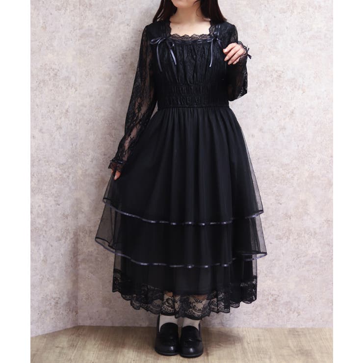 レースティアードチュールワンピース | axes femme | 詳細画像9 