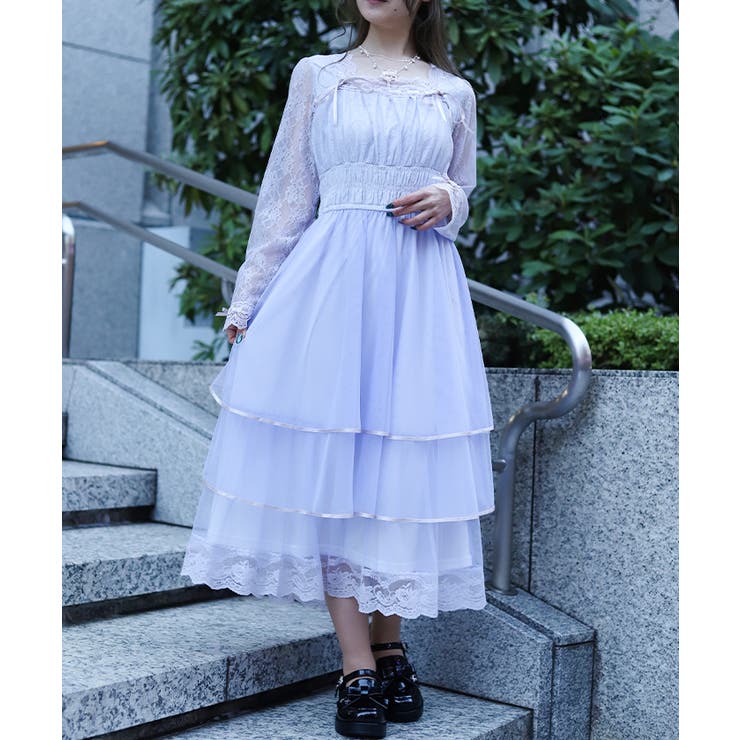 ラベンダー | レースティアードチュールワンピース | axes femme