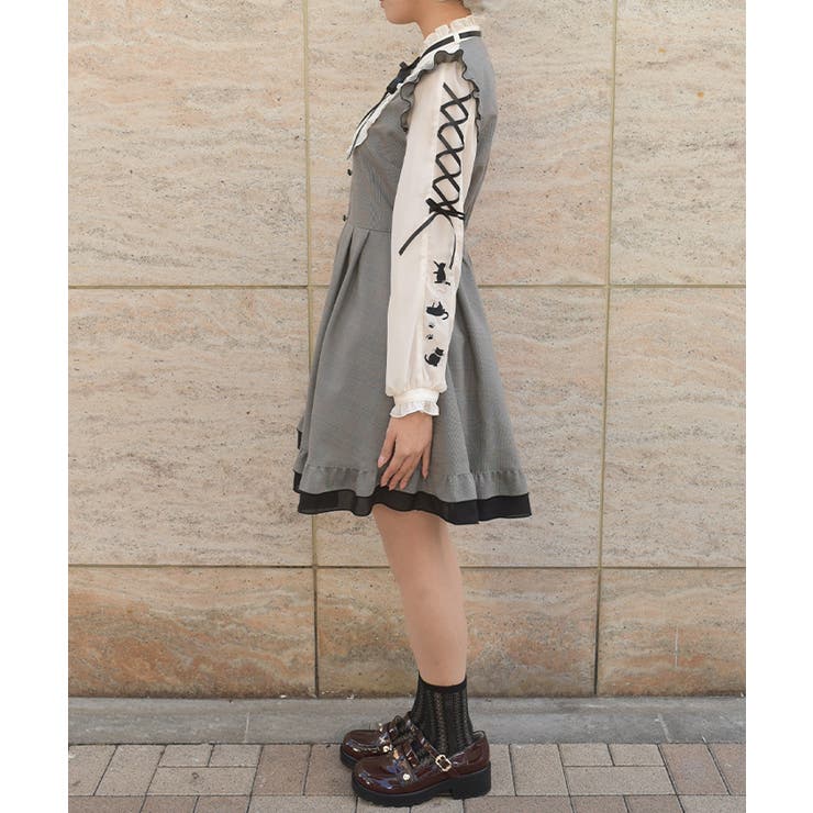 ねこ刺繍ミニワンピース | axes femme | 詳細画像2 