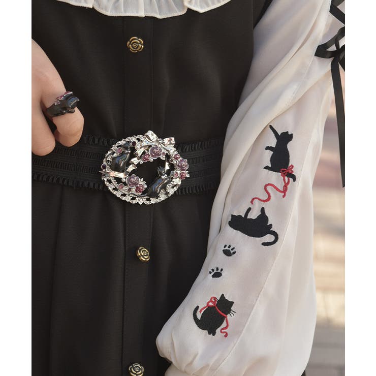 ねこ刺繍ミニワンピース | axes femme | 詳細画像8 