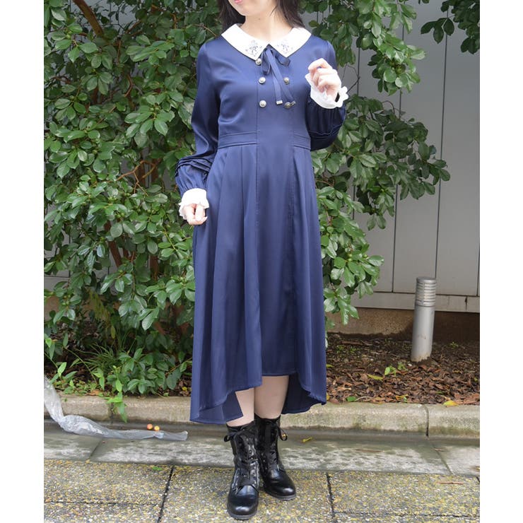 Ｗ釦フィッシュテールワンピース | axes femme | 詳細画像6 