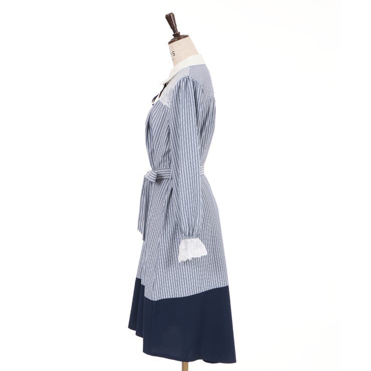 襟付バイカラーワンピース[品番：IGAW0000204]｜axes femme
