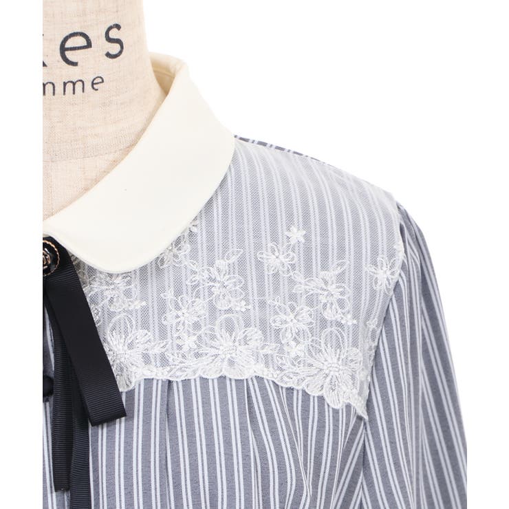 襟付バイカラーワンピース[品番：IGAW0000204]｜axes femme