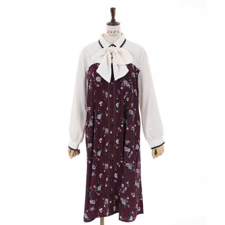 ビスチェ切替Aライン花柄OP[品番：IGAW0000680]｜axes femme