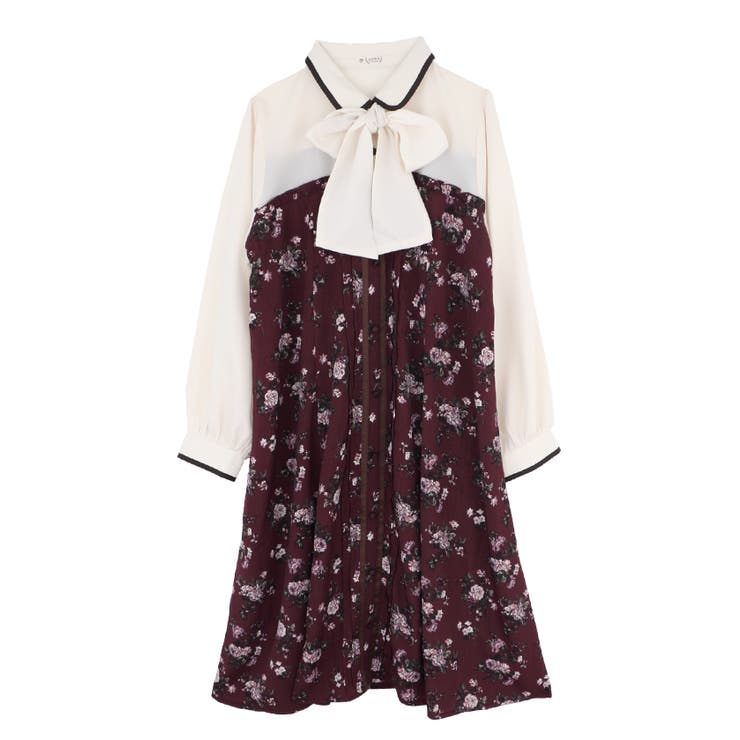 ビスチェ切替Aライン花柄OP[品番：IGAW0000680]｜axes femme