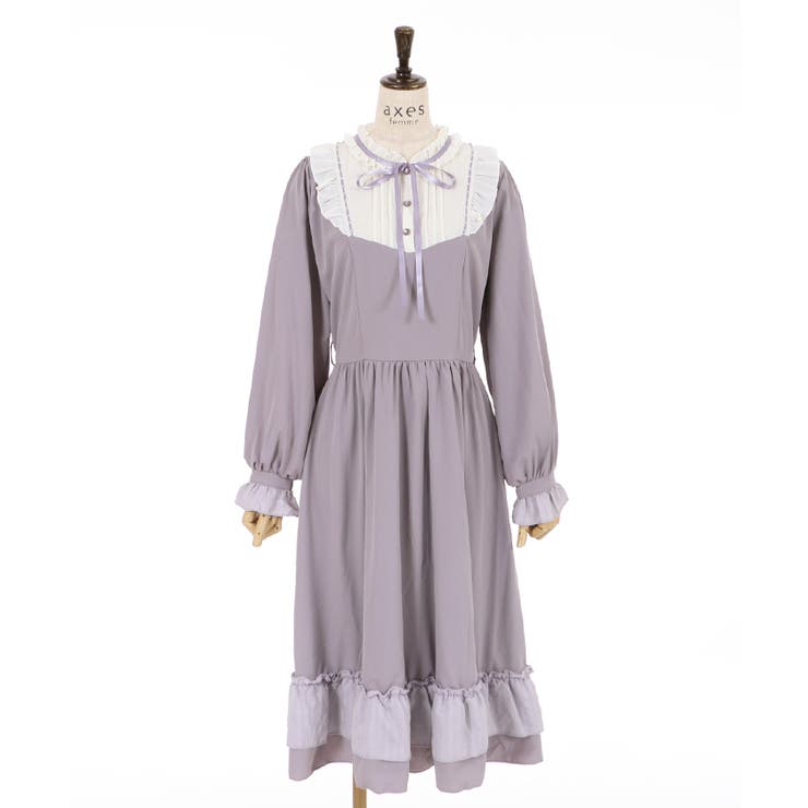 ブロッキングロングワンピース[品番：IGAW0001319]｜axes femme