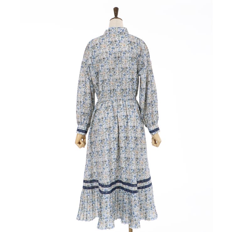 小花柄ボータイワンピース[品番：IGAW0001487]｜axes femme