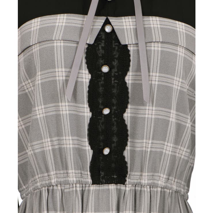 チェック柄ドッキングOP[品番：IGAW0001691]｜axes femme