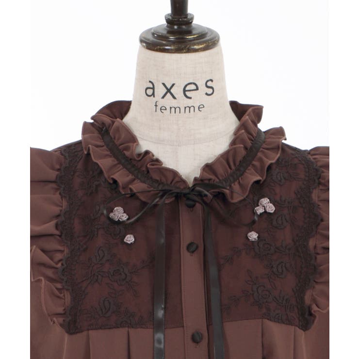 巻きバラ付フリルワンピース[品番：IGAW0002210]｜axes  femme（アクシーズファム）のレディースファッション通販｜SHOPLIST（ショップリスト）