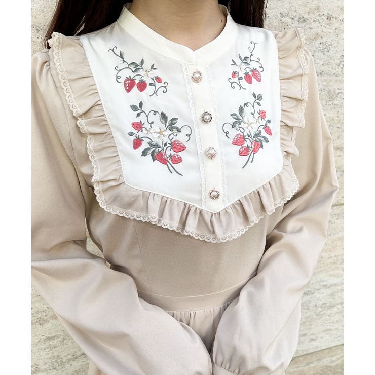 ブロッキングベリー刺繍OP[品番：IGAW0003311]｜axes femme