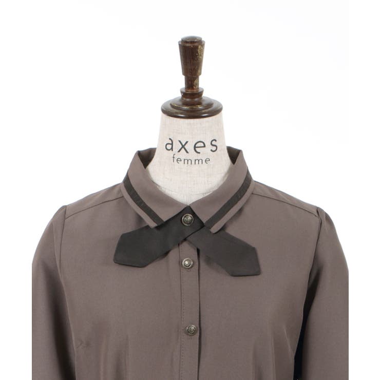 タイ付ワンピース[品番：IGAW0003027]｜axes femme（アクシーズ