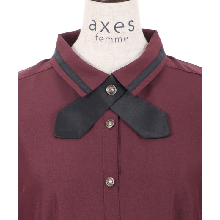タイ付ワンピース[品番：IGAW0003027]｜axes femme（アクシーズ