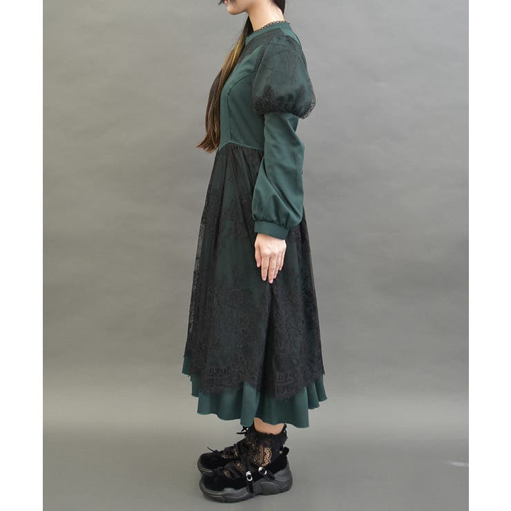 ダークロマンスロングワンピース[品番：IGAW0005479]｜axes