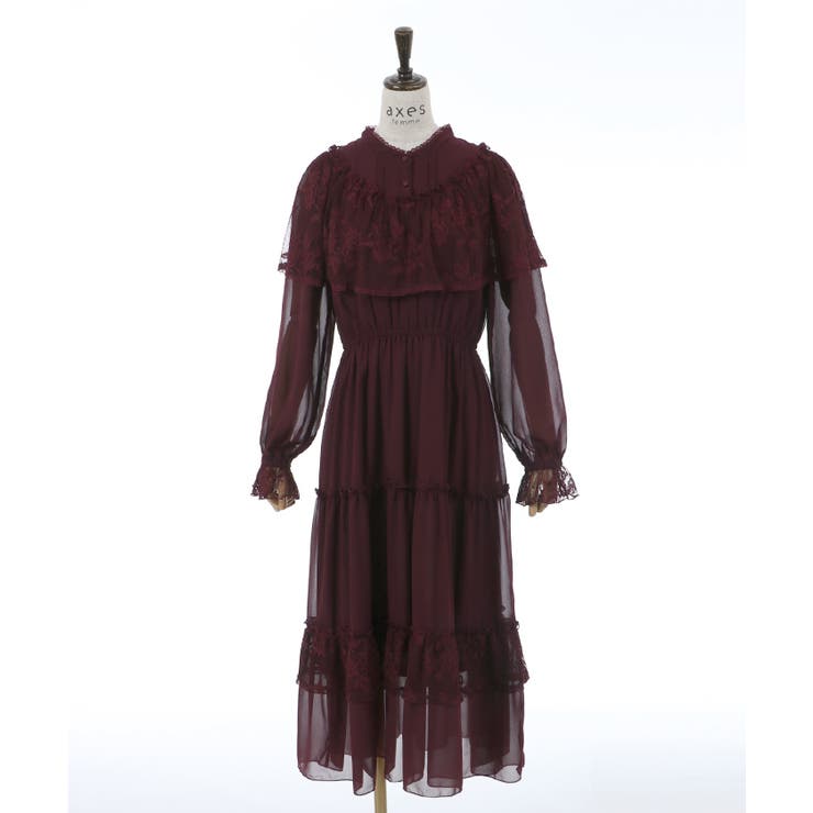 レースケープティアードワンピース[品番：IGAW0004107]｜axes femme 
