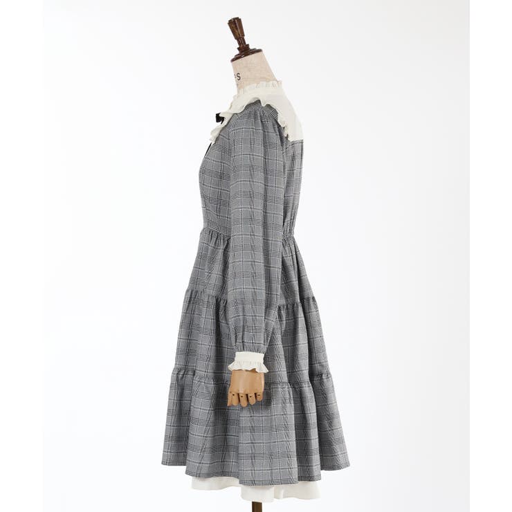 ティアード切替ミニ丈ワンピース[品番：IGAW0004245]｜axes