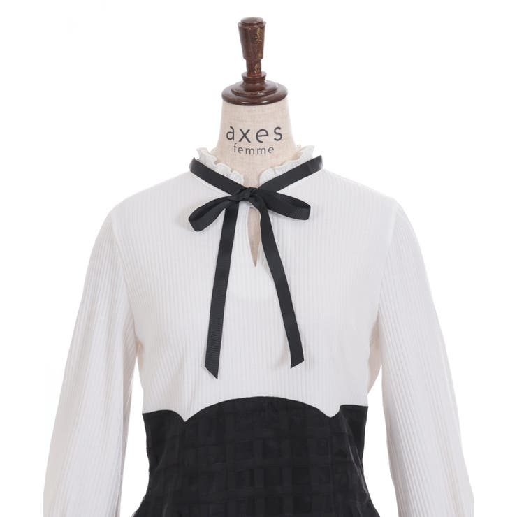 シアーチェックドッキングOP[品番：IGAW0004755]｜axes femme