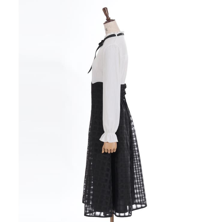 シアーチェックドッキングOP[品番：IGAW0004755]｜axes femme
