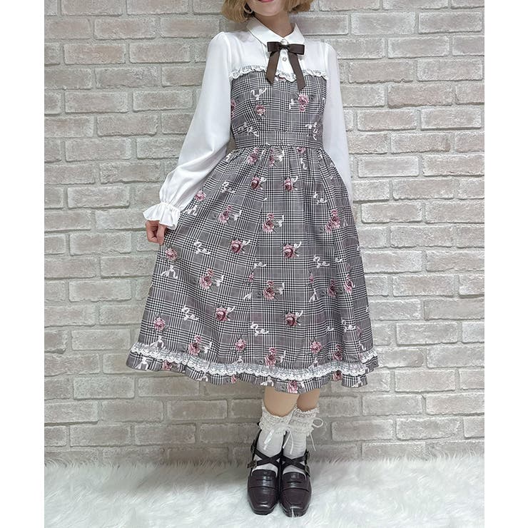 茶 | ホリデーチェック柄ワンピース | axes femme