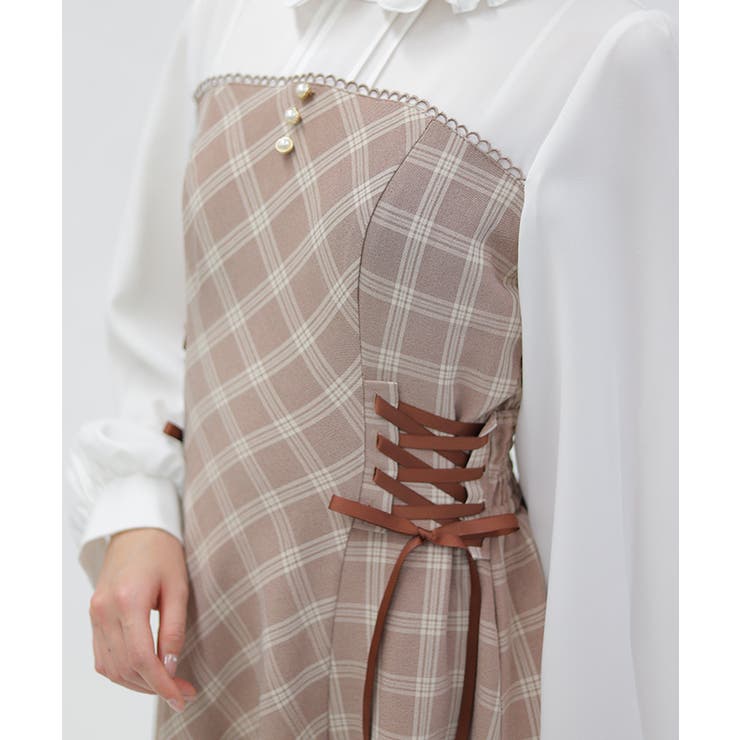 ビスチェ切替バイカラーワンピース | axes femme | 詳細画像4 