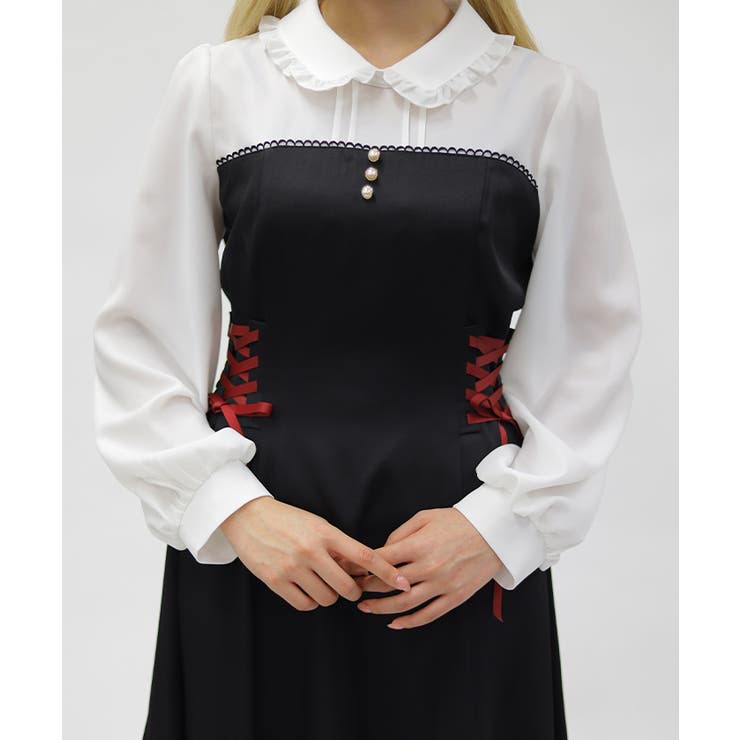 ビスチェ切替バイカラーワンピース | axes femme | 詳細画像7 