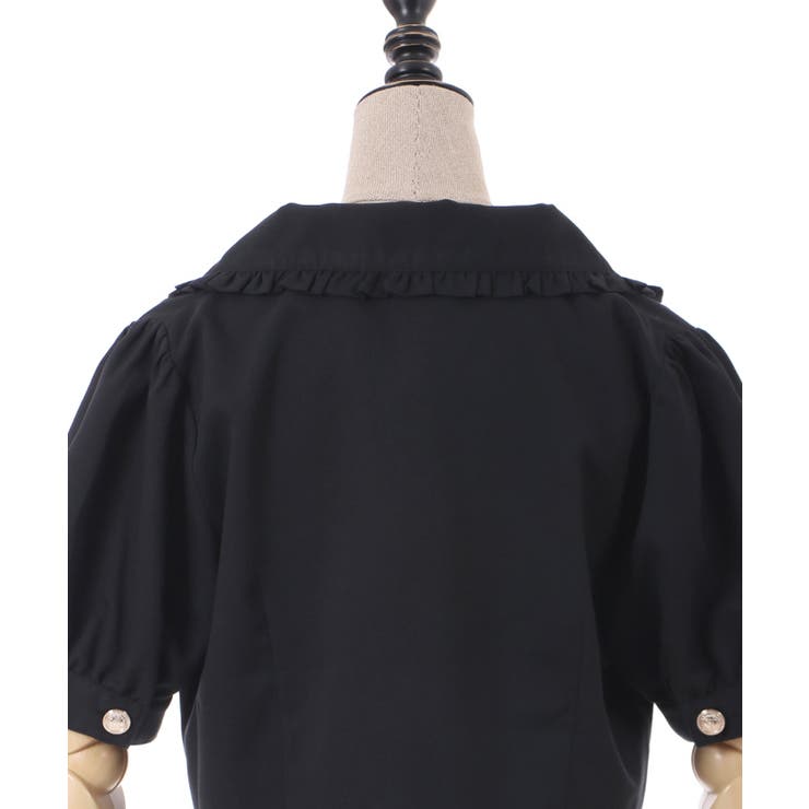大人かわいい服 フリルデザインショートジャケット アウター