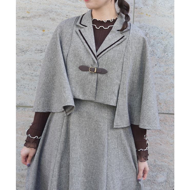 ヘリンボンケープジャケット | axes femme | 詳細画像1 